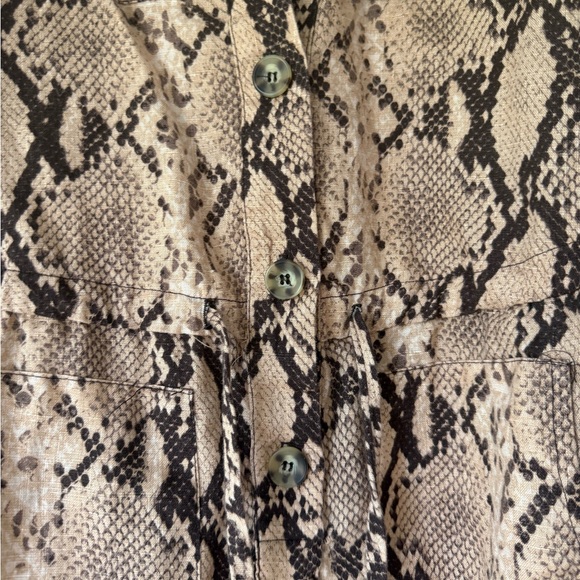Enza Costa Snake Print Button-Up Romper - Picture 5 of 7
